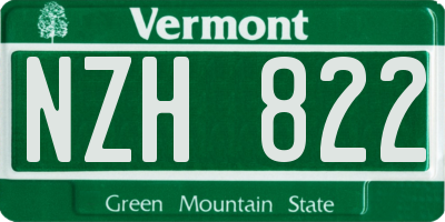 VT license plate NZH822