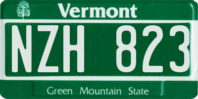VT license plate NZH823