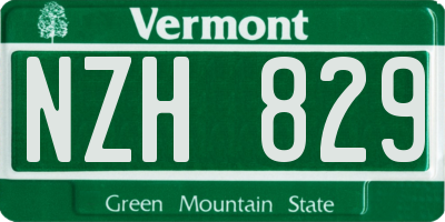 VT license plate NZH829