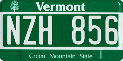 VT license plate NZH856