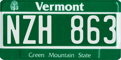 VT license plate NZH863