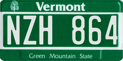 VT license plate NZH864