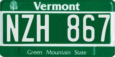 VT license plate NZH867