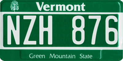 VT license plate NZH876