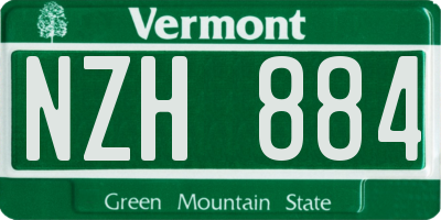 VT license plate NZH884
