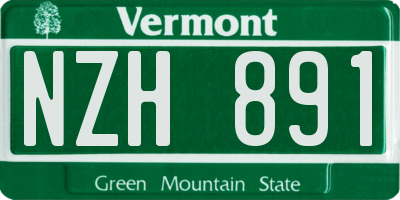 VT license plate NZH891