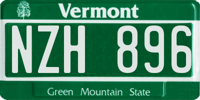 VT license plate NZH896