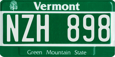 VT license plate NZH898