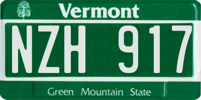 VT license plate NZH917