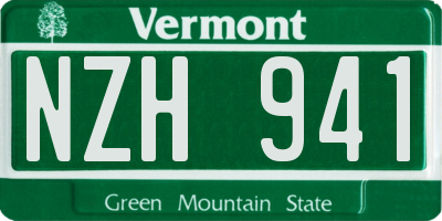VT license plate NZH941