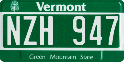 VT license plate NZH947