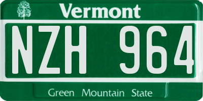 VT license plate NZH964