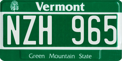 VT license plate NZH965