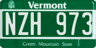 VT license plate NZH973