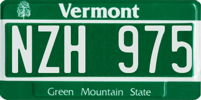 VT license plate NZH975