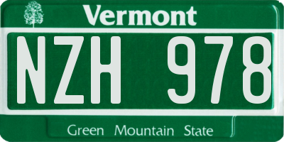 VT license plate NZH978