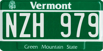 VT license plate NZH979