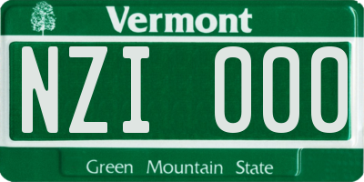 VT license plate NZI000