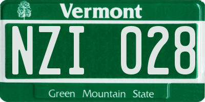 VT license plate NZI028