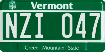 VT license plate NZI047