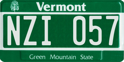 VT license plate NZI057