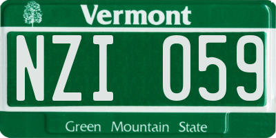 VT license plate NZI059