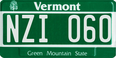 VT license plate NZI060