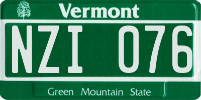 VT license plate NZI076