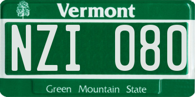 VT license plate NZI080