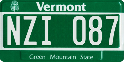 VT license plate NZI087