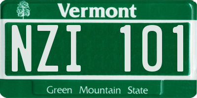 VT license plate NZI101