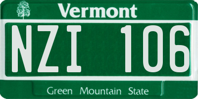VT license plate NZI106