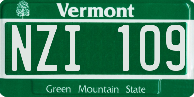 VT license plate NZI109