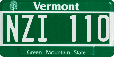 VT license plate NZI110