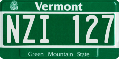 VT license plate NZI127