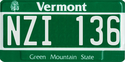 VT license plate NZI136