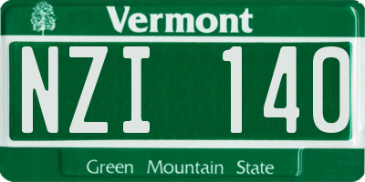 VT license plate NZI140