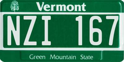 VT license plate NZI167