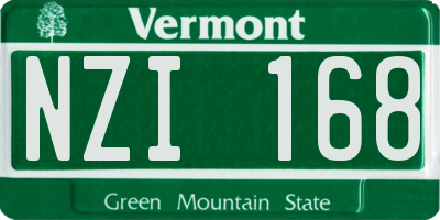 VT license plate NZI168