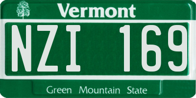 VT license plate NZI169