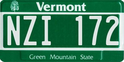 VT license plate NZI172