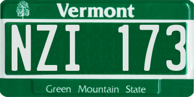 VT license plate NZI173