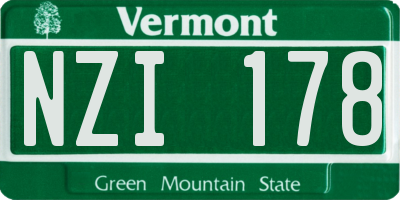 VT license plate NZI178