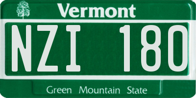 VT license plate NZI180