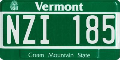 VT license plate NZI185