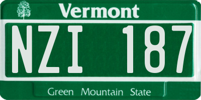 VT license plate NZI187