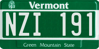VT license plate NZI191