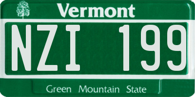 VT license plate NZI199