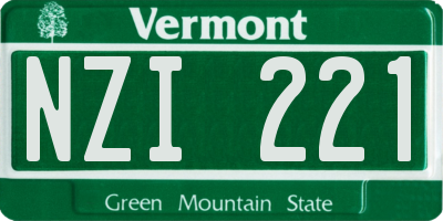 VT license plate NZI221