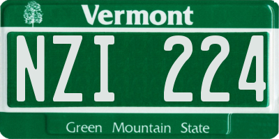 VT license plate NZI224